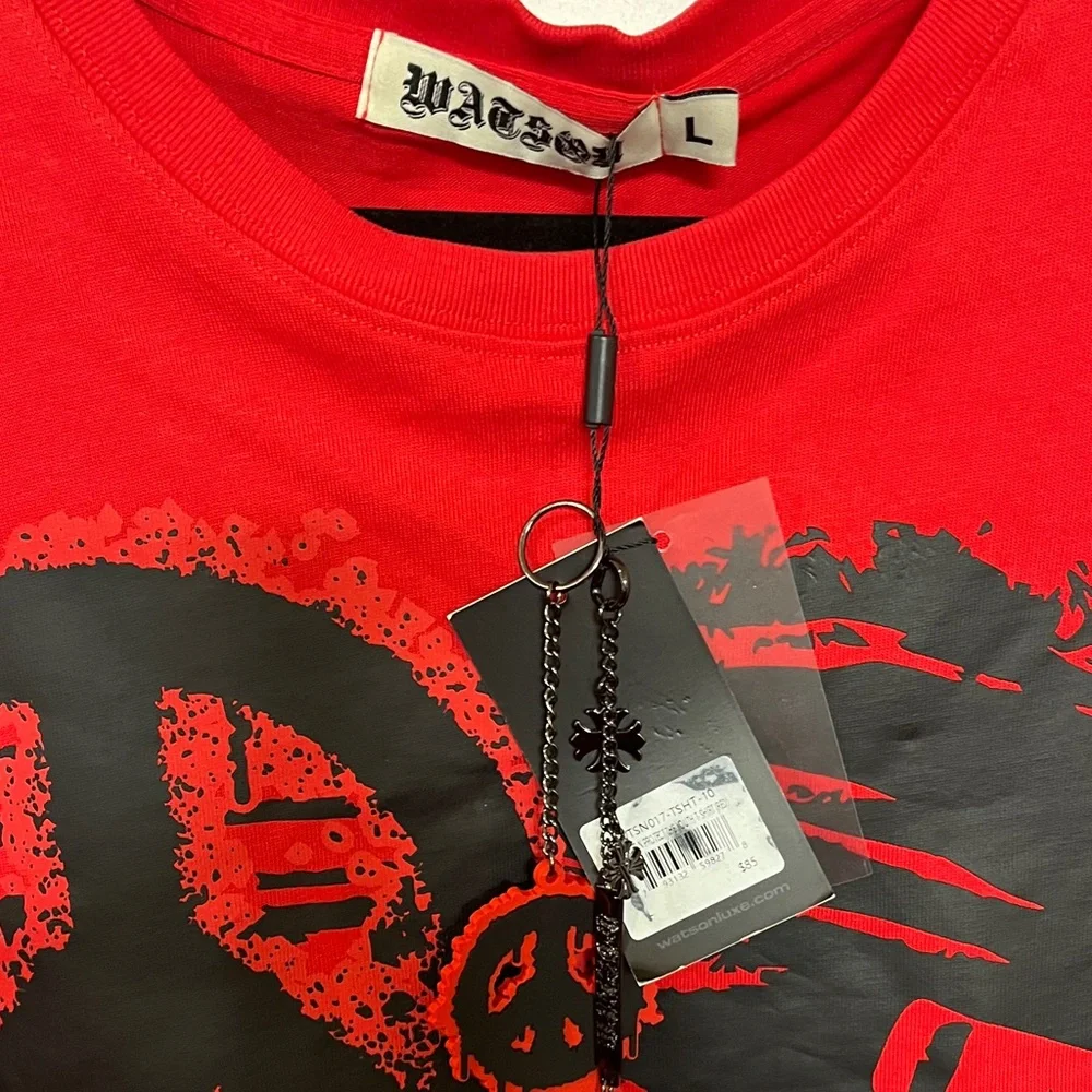 ❤️✌🏾❤️ Watson Boxy Oversized TeGraphic Tee with Peace & Star Puff Print Size L - Picture 3 of 9